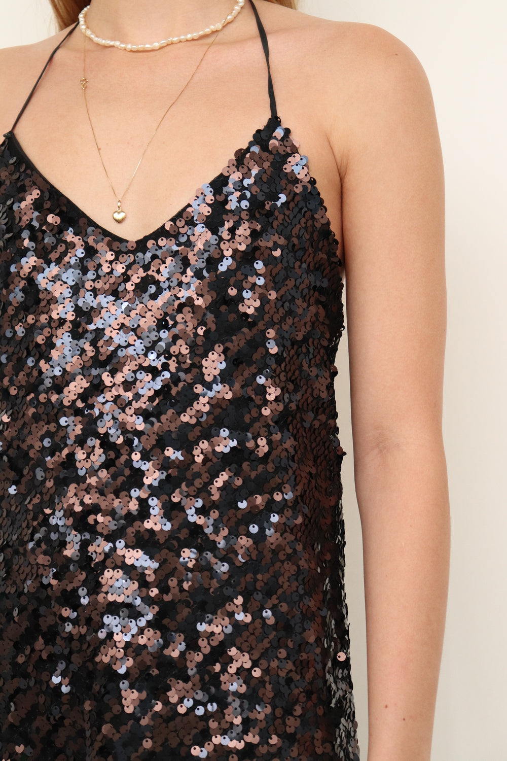 Vestido Negro Lentejuelas JIP044 – LOOK TWICE CO