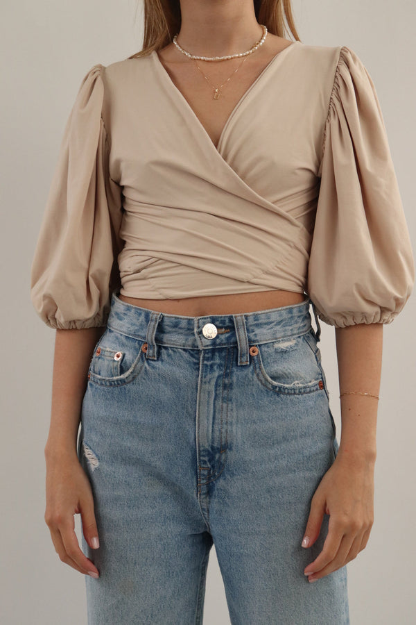 Top Beige Amarrar