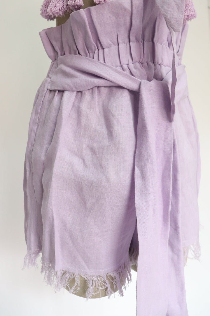 Short Morado Flecos
