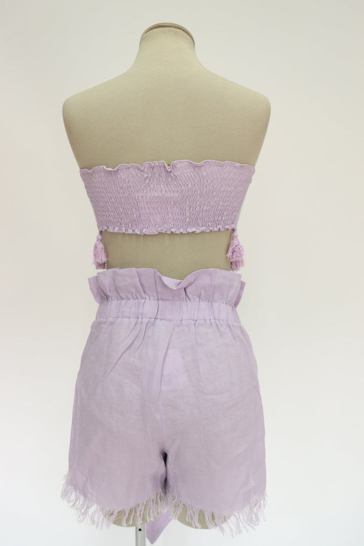 Short Morado Flecos