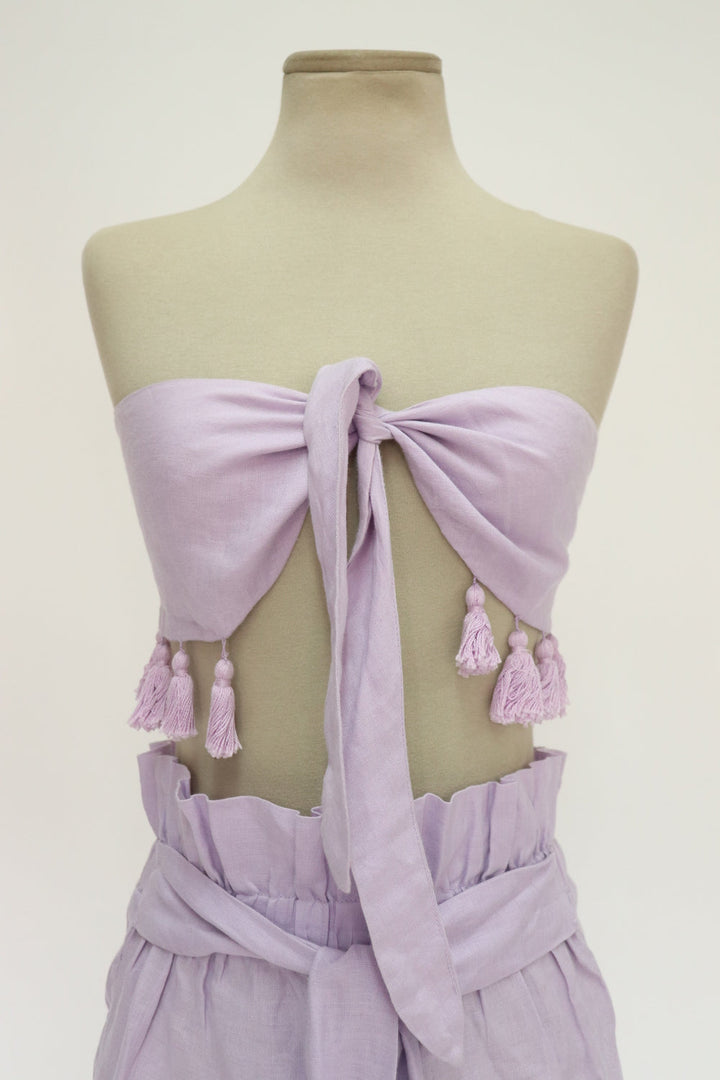 Top Morado Flecos