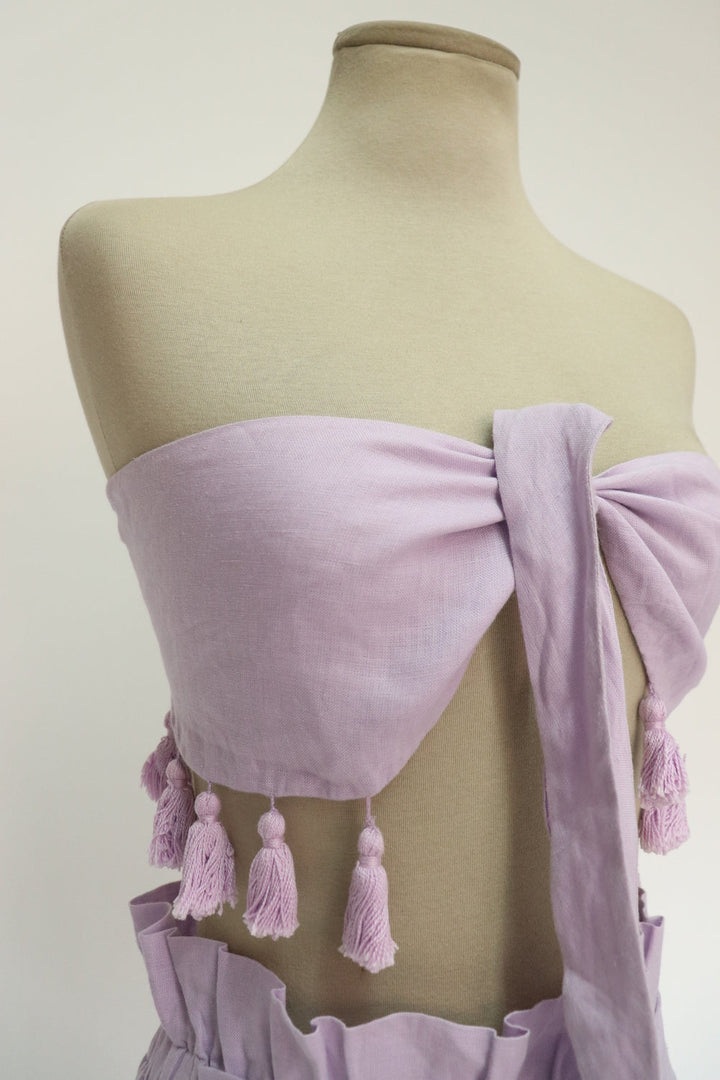 Top Morado Flecos