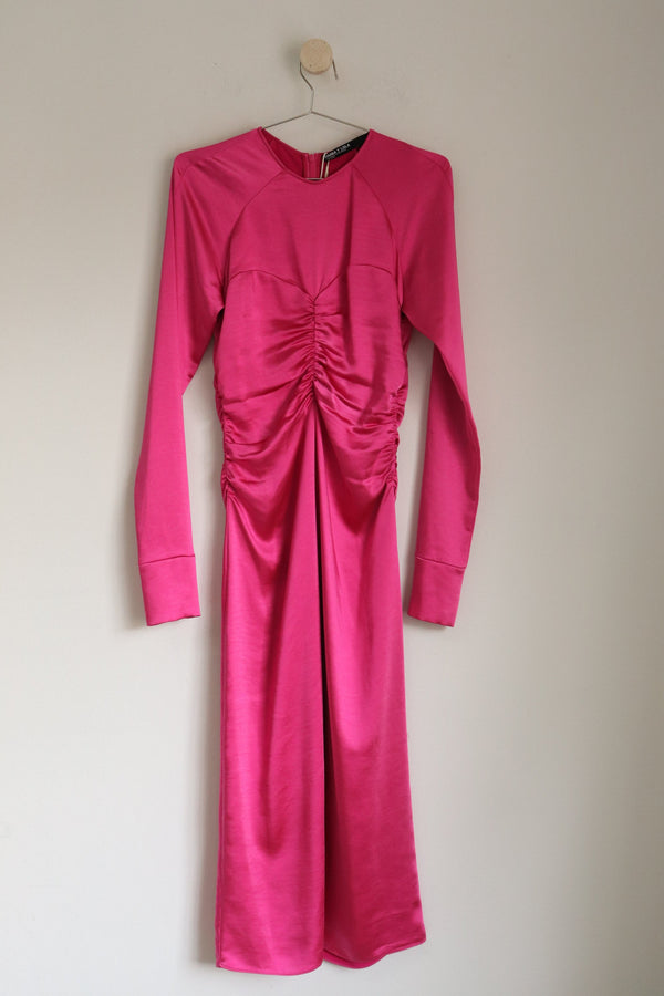 Vestido Fucsia Satinado
