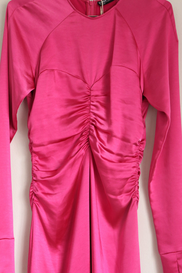 Vestido Fucsia Satinado