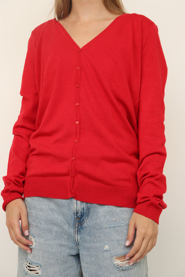 Cardigan Rojo Botones