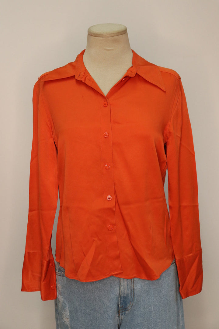 Camisa Naranja Satinada