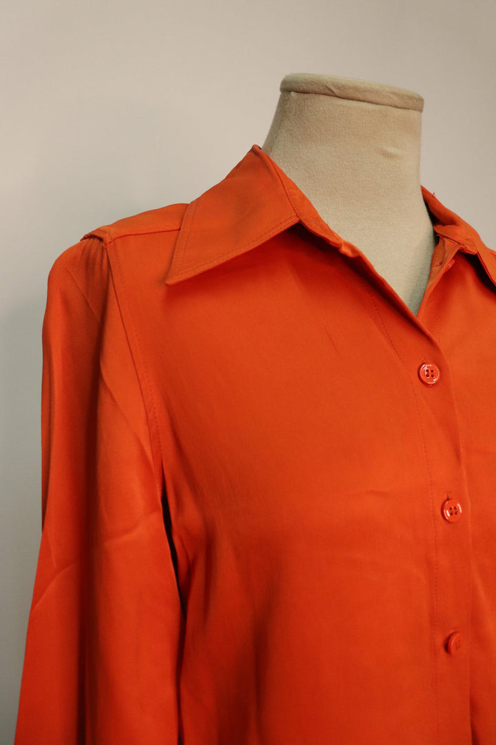 Camisa Naranja Satinada