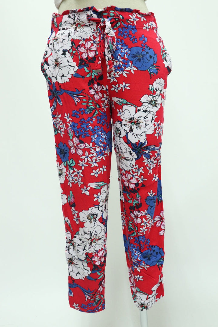 Pantalon Rojo Flores