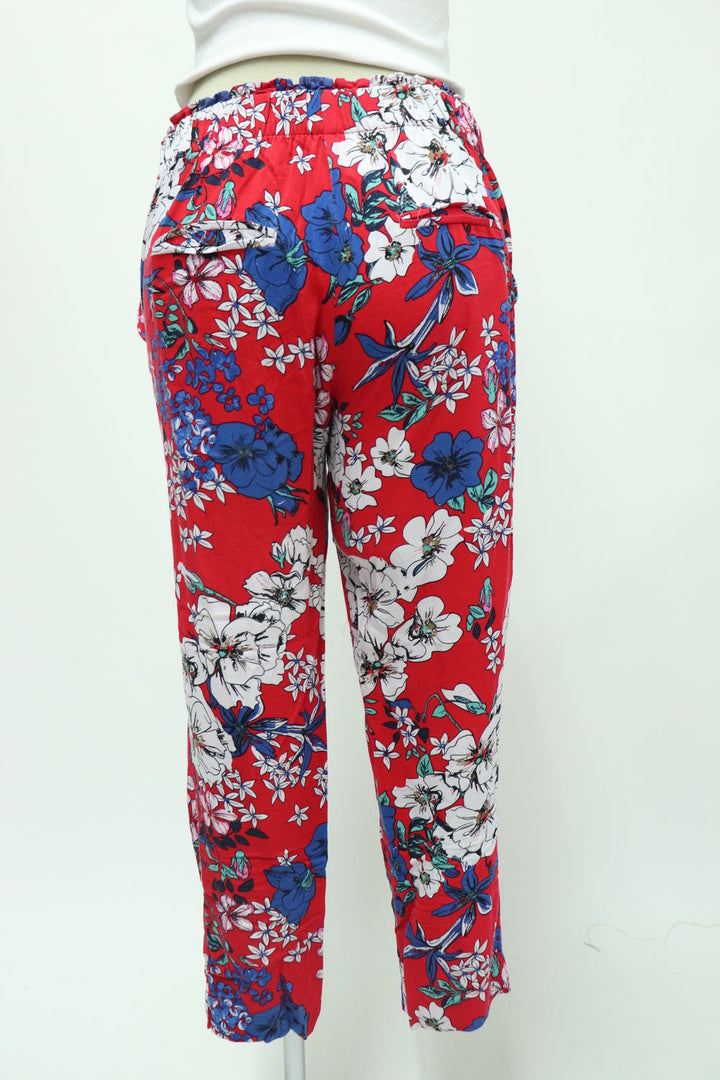 Pantalon Rojo Flores