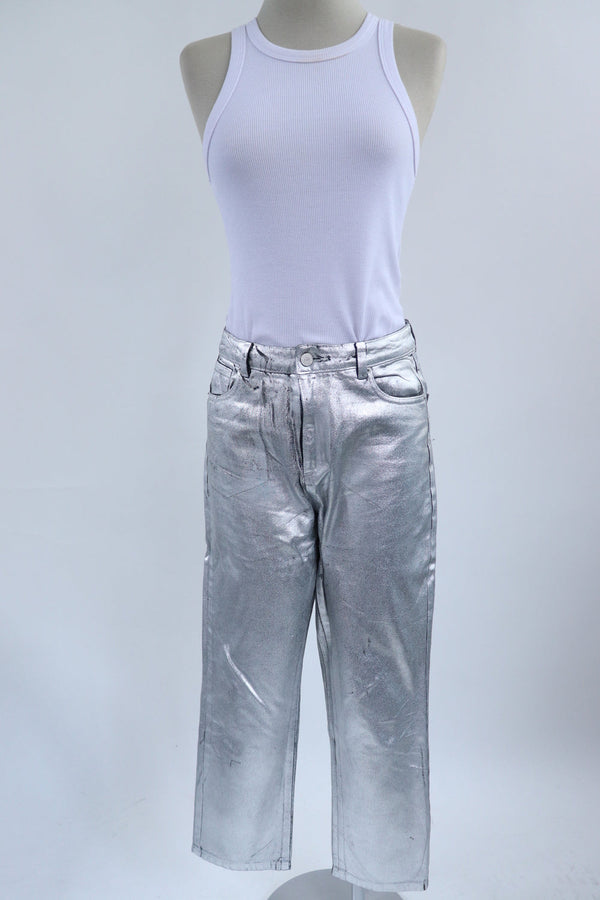 Pantalon Foil Plateado