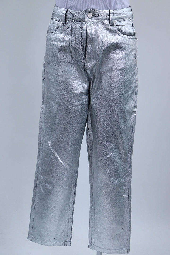 Pantalon Foil Plateado