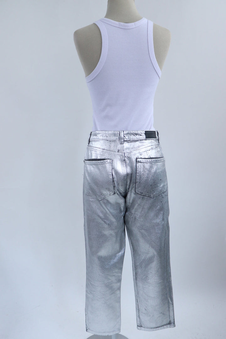 Pantalon Foil Plateado