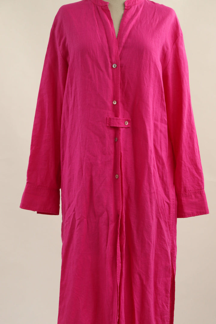 Vestido Lino Fucsia