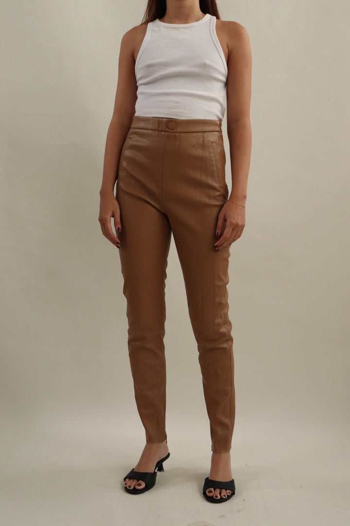 Legging Cuero Beige