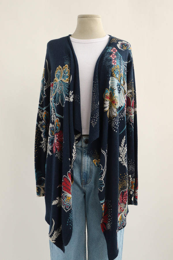 Cardigan Azul Flores CSM008