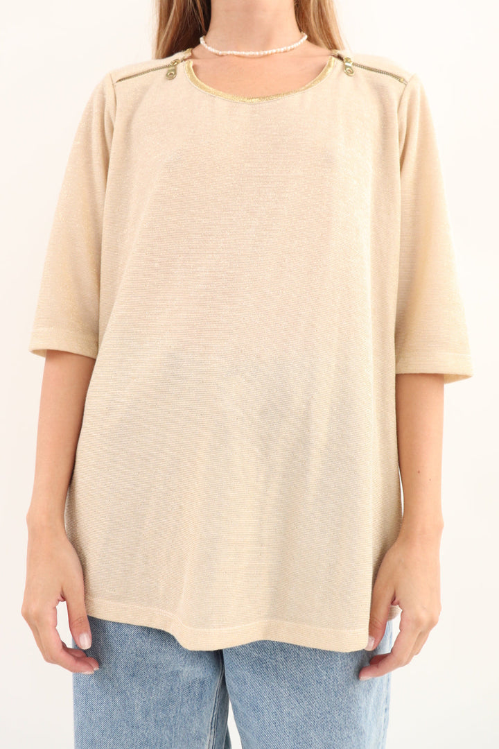 Top Beige Brillante