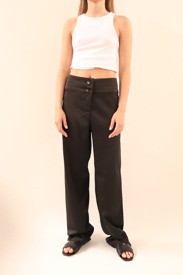 Pantalon Negro Botones