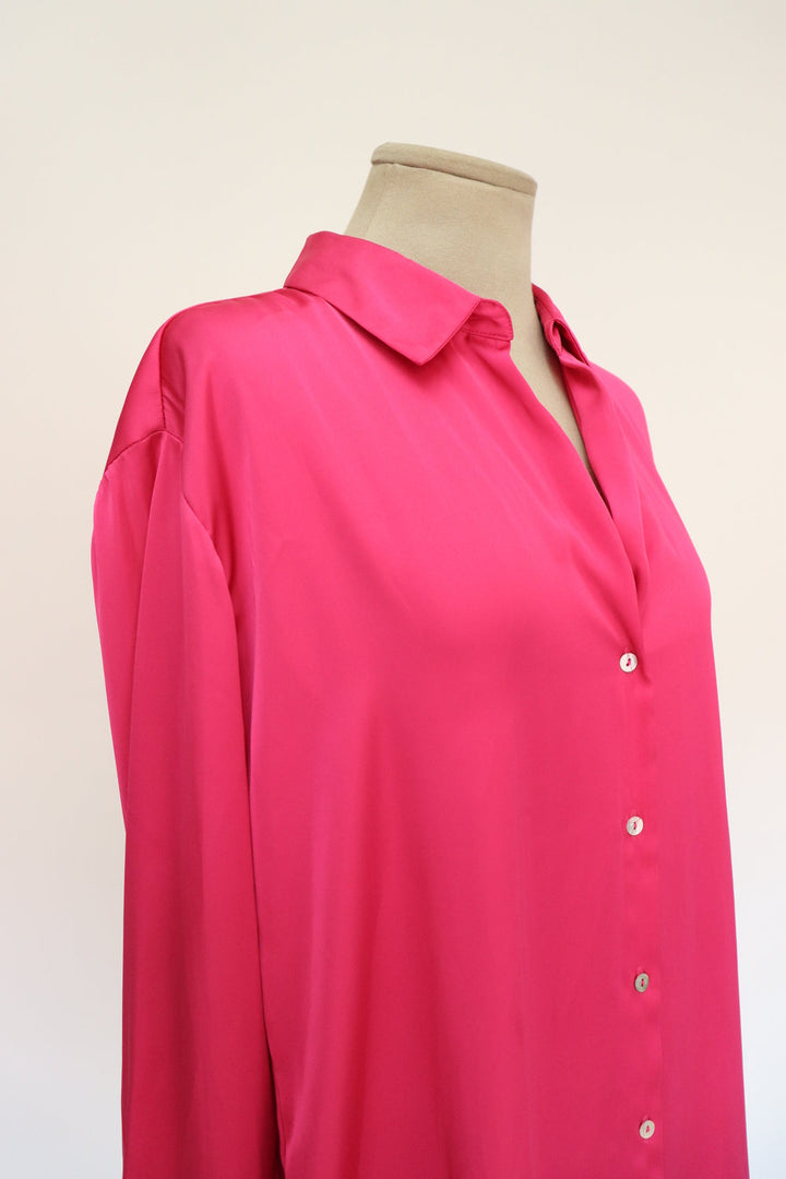 Camisa Satinada Fucsia