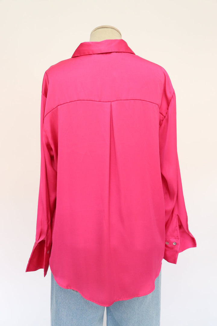 Camisa Satinada Fucsia