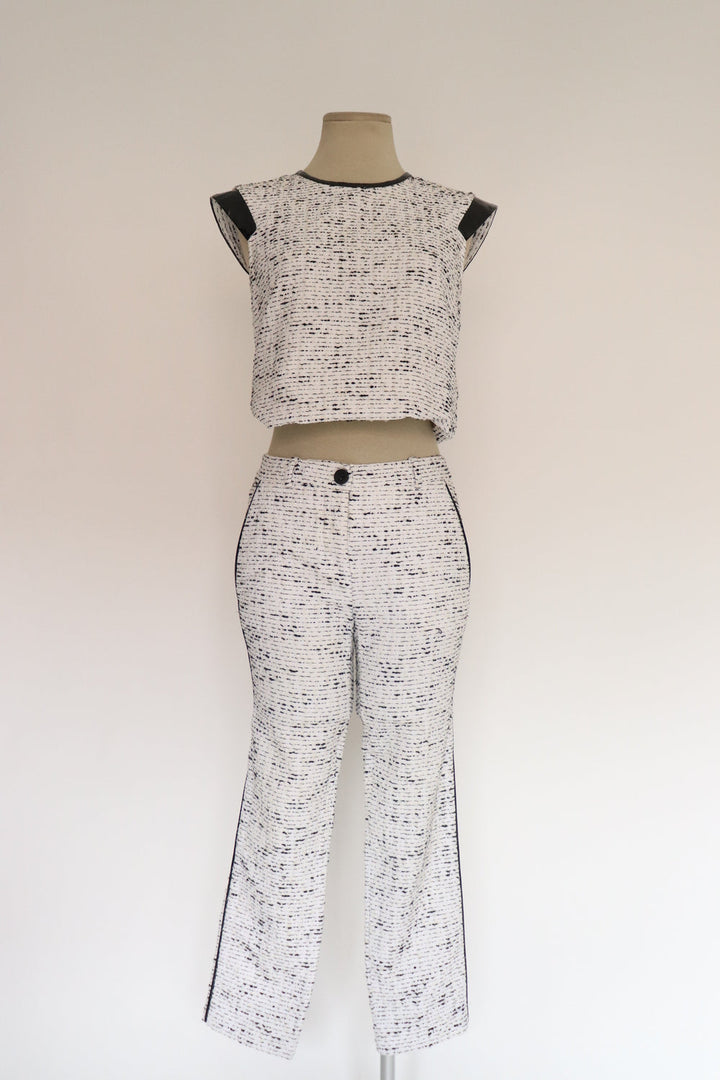 Pantalon Tweed Blanco