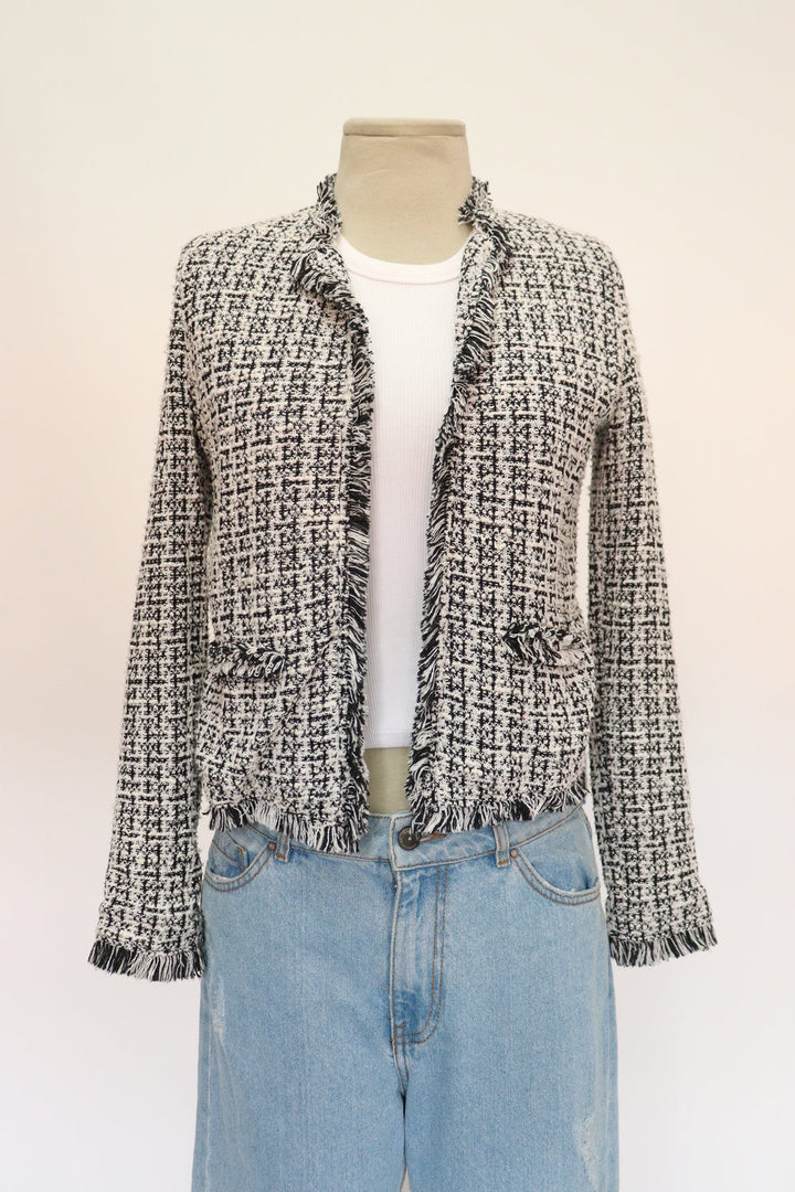 Chaqueta Tweed Blanco y Negro