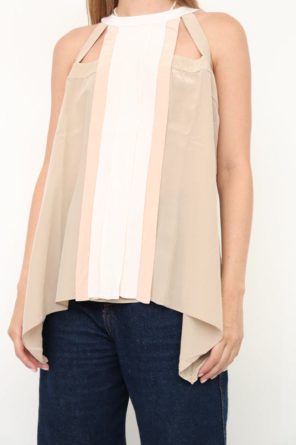 Top Beige Tirantes