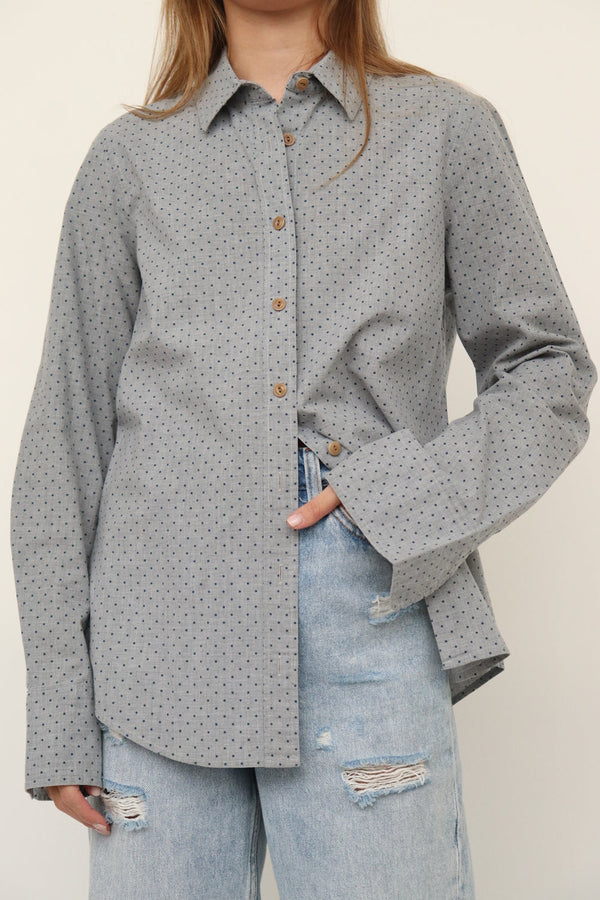 Camisa Gris Lunares