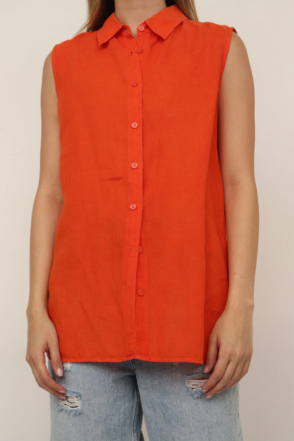 Top Naranja Lino