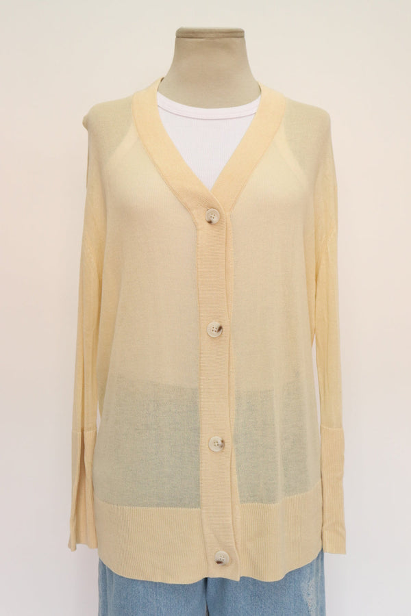 Cardigan Amarillo Tejido