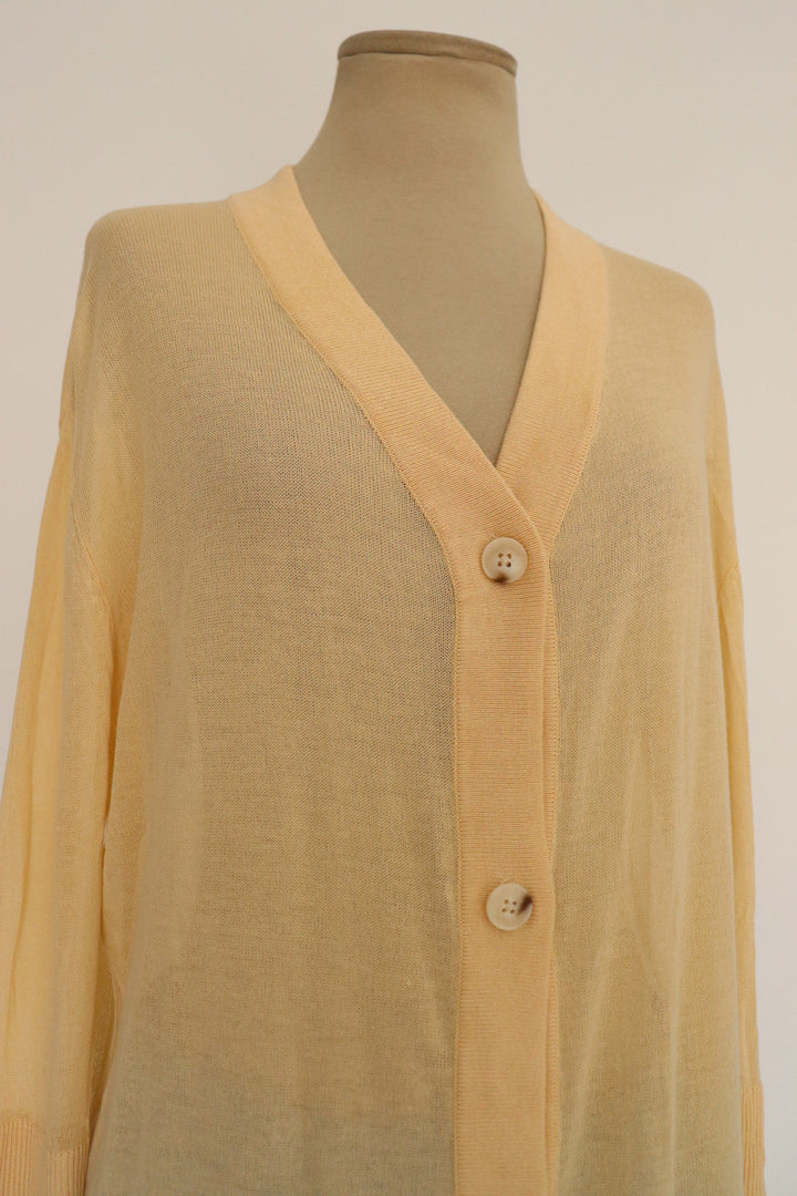 Cardigan Amarillo Tejido