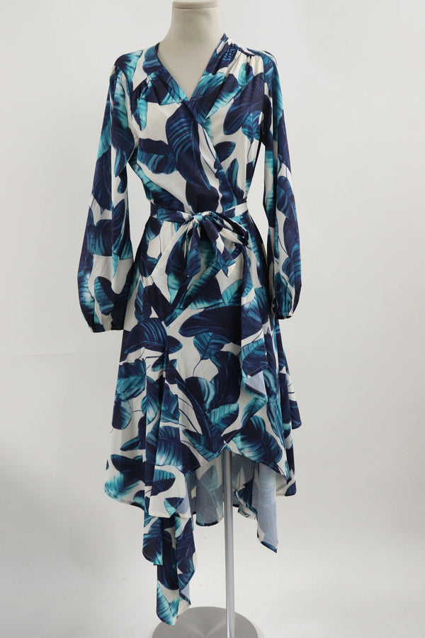 Vestido Wrap Hojas