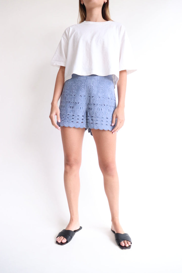 Short Suede Azul