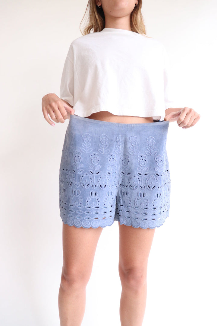 Short Suede Azul