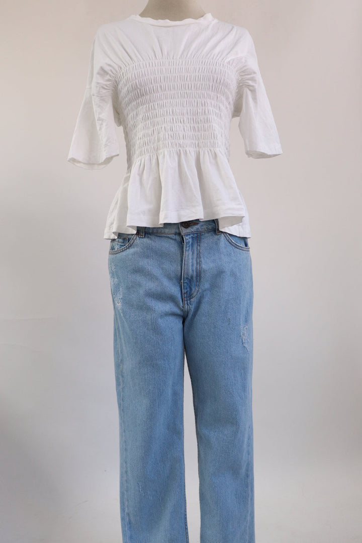 Top Blanco Corrugado