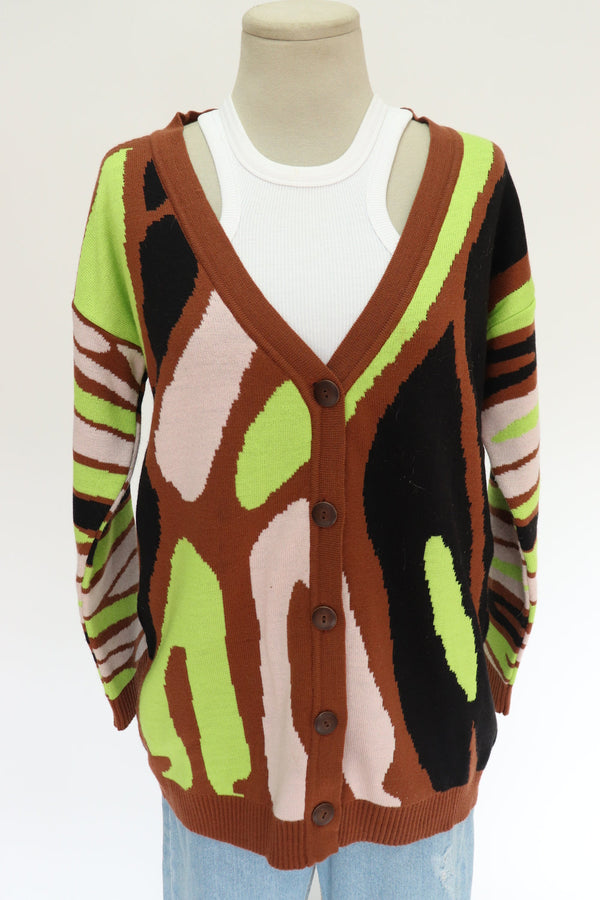 Cardigan Tejido Leopardo