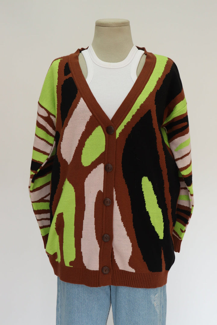 Cardigan Tejido Leopardo