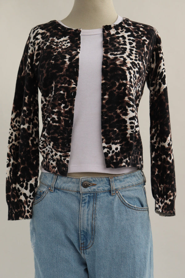 Cardigan Print Leopardo