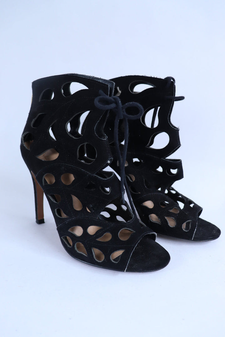 Tacones Negros Zipper