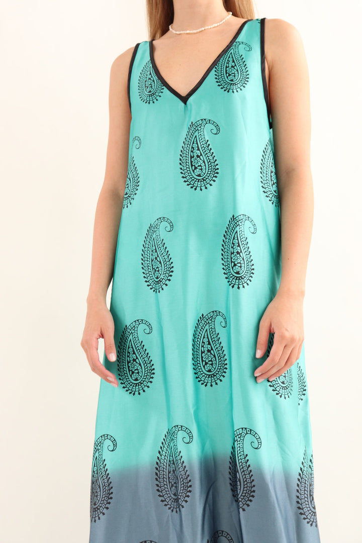 Vestido Satinado Paisley