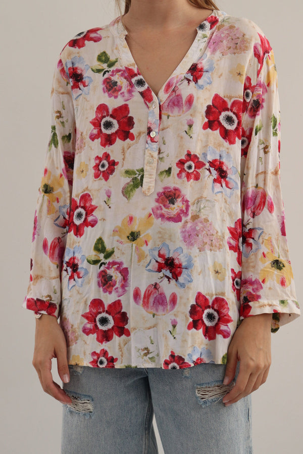 Blusa Floral Botones