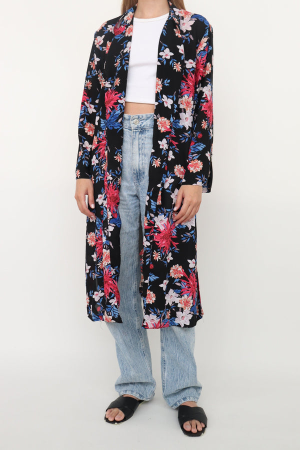 Kimono Flores Negro