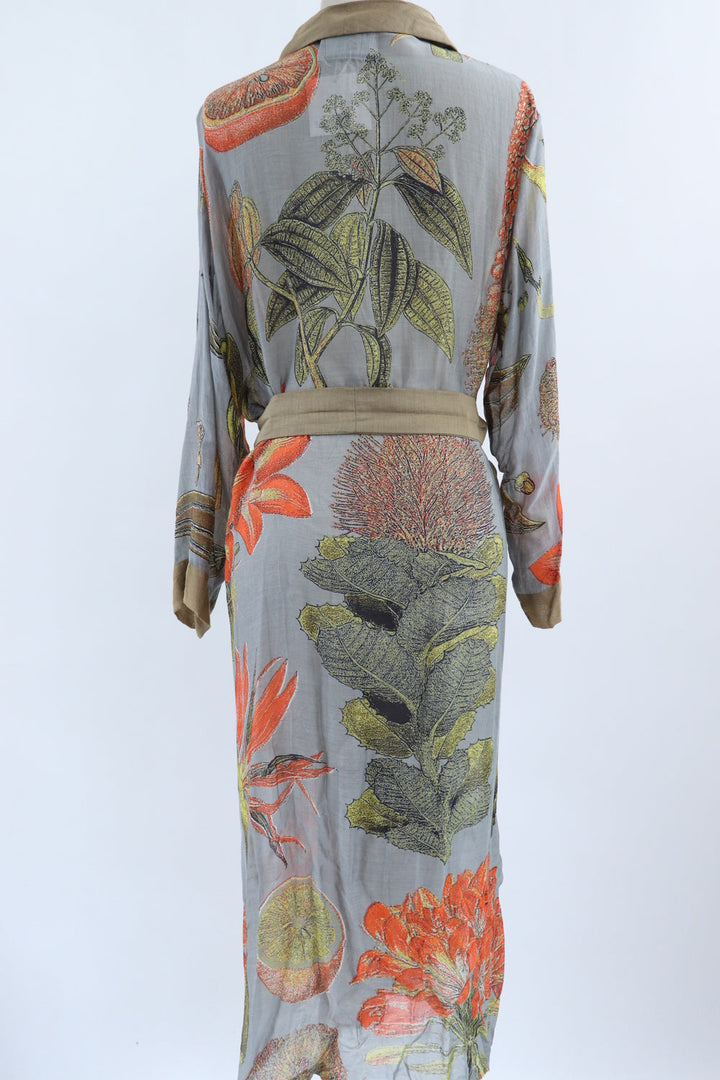 Kimono Hojas Gris