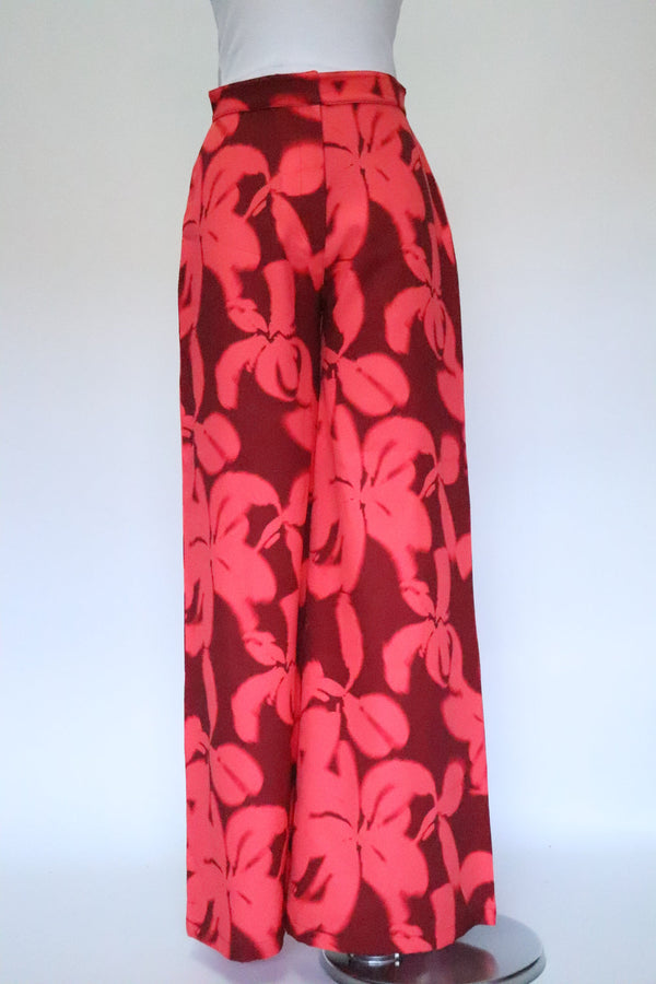 Pantalon Rojo Flores