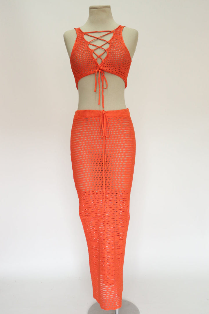 Falda Tejida Naranja