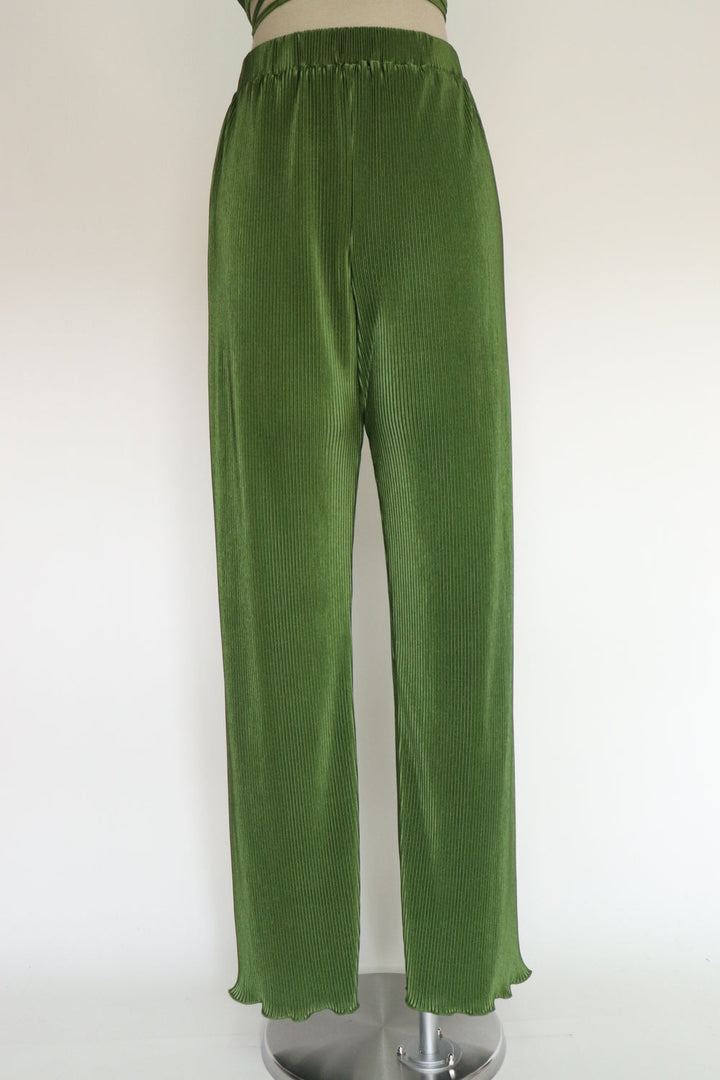 Pantalon Verde Plisado