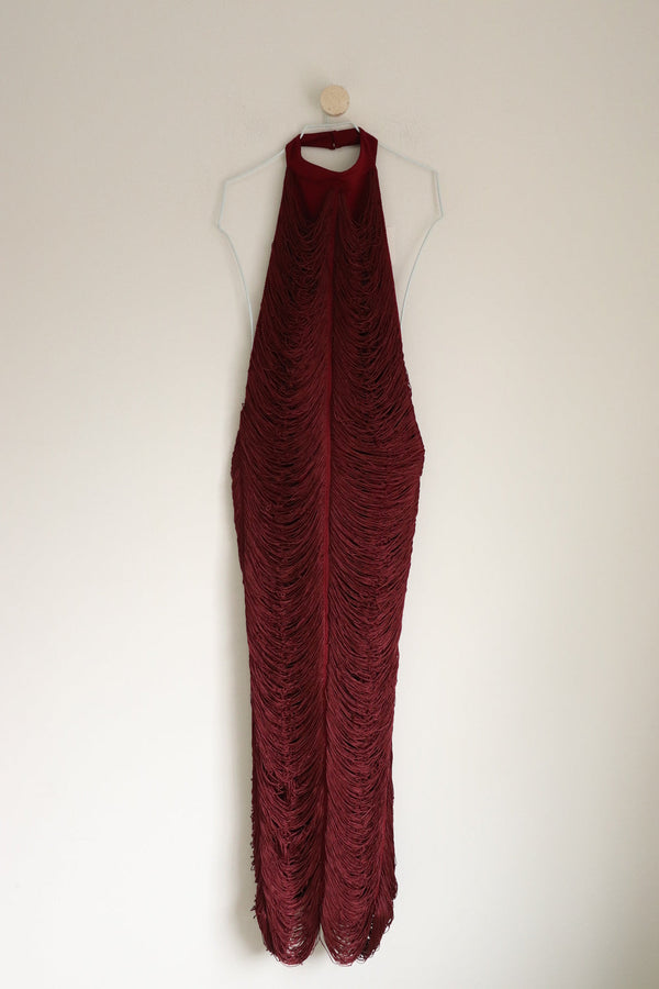 Vestido Vinotinto Tejido