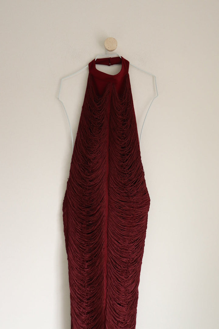 Vestido Vinotinto Tejido