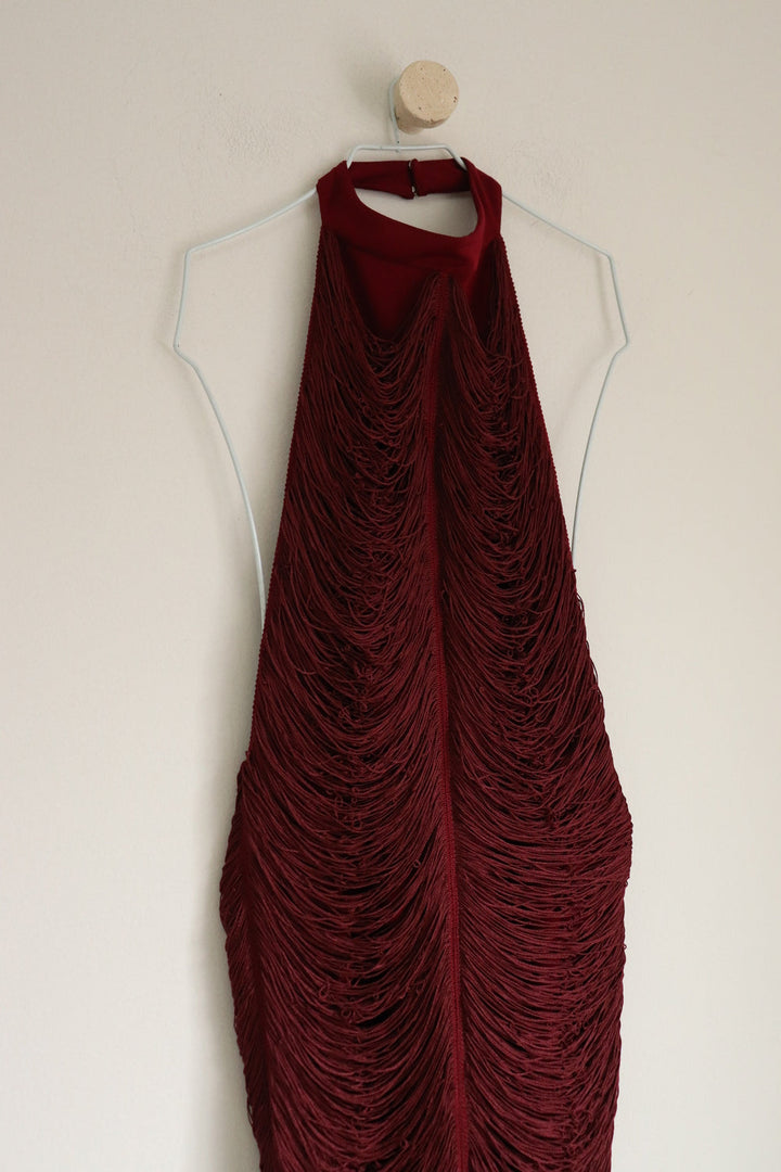 Vestido Vinotinto Tejido