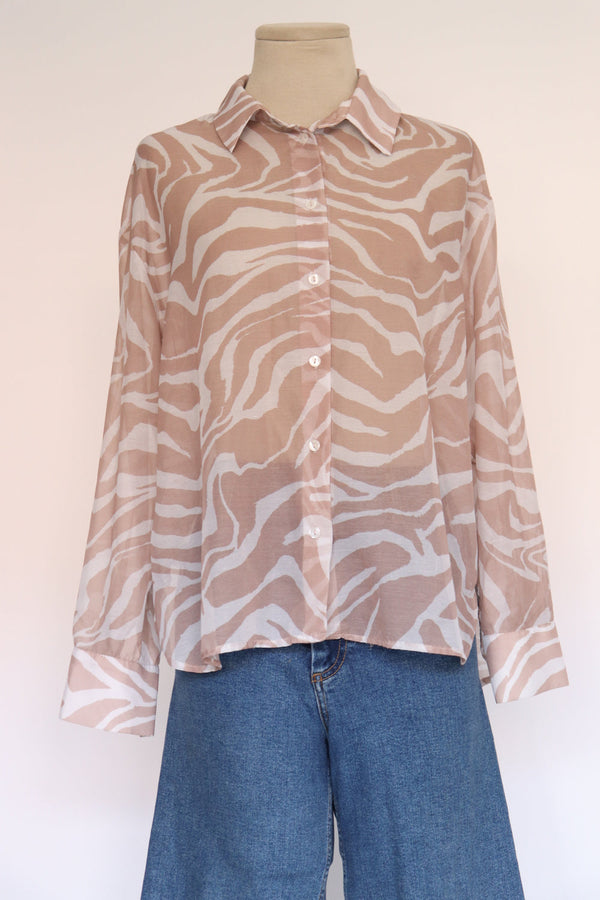 Camisa Zebra Beige