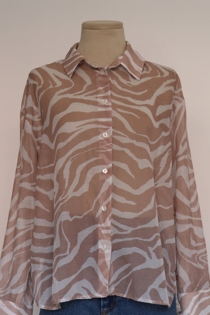 Camisa Zebra Beige